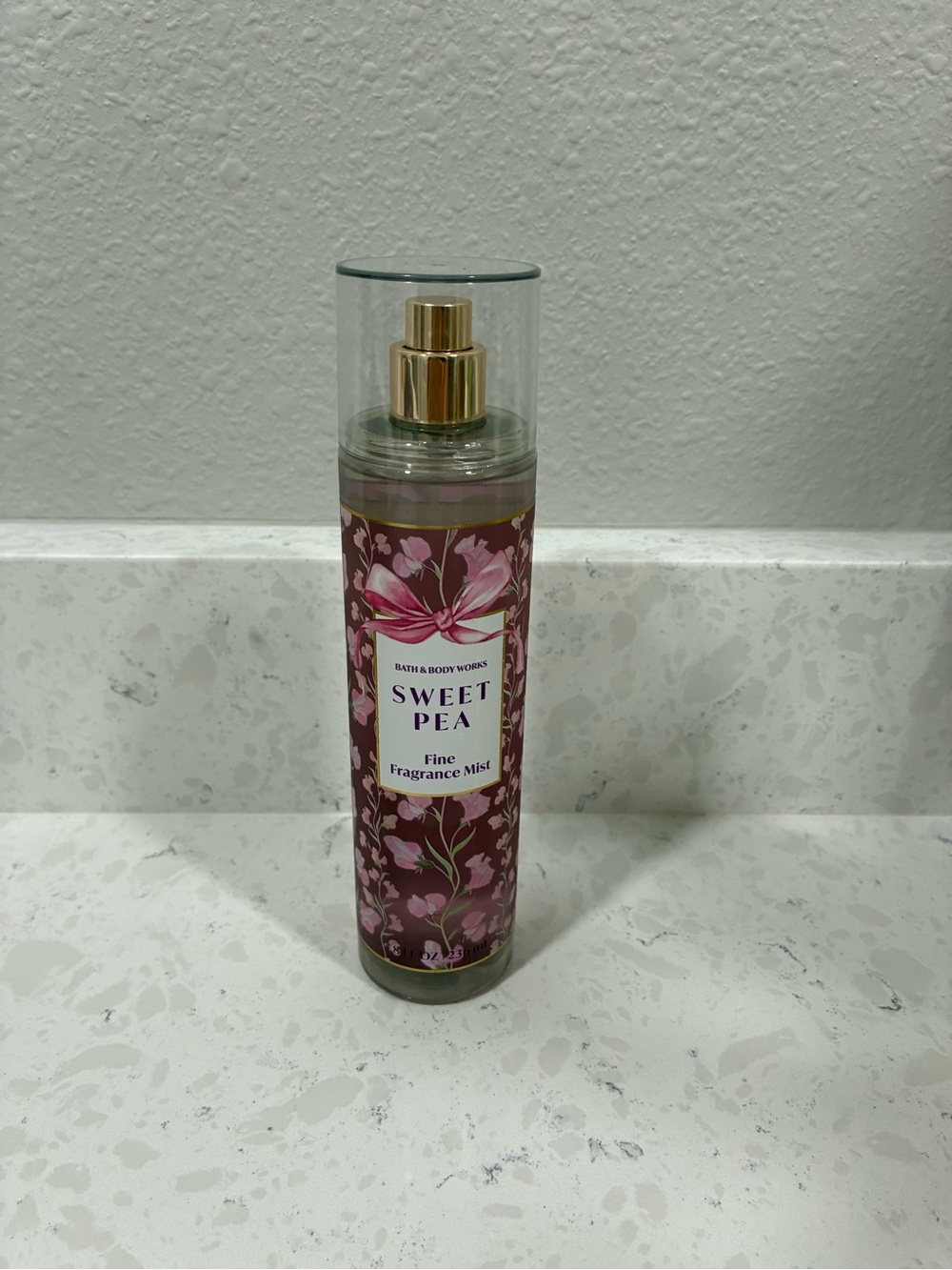 Bath & Body Works Sweet Pea Fragrance Mist - Pink Floral Bottle